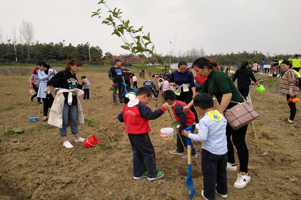 明光:开展"我和小树共同成长"亲子活动